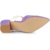 imageAllegra K Womens Pointed Toe Chunky Heel Dress Mules PumpsPurple White