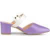 imageAllegra K Womens Pointed Toe Chunky Heel Dress Mules PumpsPurple White