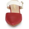 imageAllegra K Womens Pointed Toe Chunky Heel Dress Mules PumpsRed White