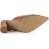 imageAllegra K Womens Pointed Toe Chunky Heels Slides MulesBrown