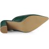 imageAllegra K Womens Pointed Toe Chunky Heels Slides MulesDark Green