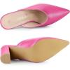 imageAllegra K Womens Pointed Toe Chunky Heels Slides MulesHot Pink