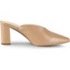 imageAllegra K Womens Pointed Toe Chunky Heels Slides MulesNude