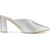 imageAllegra K Womens Pointed Toe Chunky Heels Slides MulesSilver