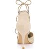 imageAllegra K Womens Pointed Toe Dress Pumps Lace Up Stiletto Heels SandalsBeige
