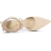 imageAllegra K Womens Pointed Toe Dress Pumps Lace Up Stiletto Heels SandalsBeige