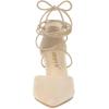 imageAllegra K Womens Pointed Toe Dress Pumps Lace Up Stiletto Heels SandalsBeige