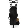 imageAllegra K Womens Pointed Toe Dress Pumps Lace Up Stiletto Heels SandalsBlack