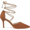 imageAllegra K Womens Pointed Toe Dress Pumps Lace Up Stiletto Heels SandalsBrown