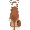 imageAllegra K Womens Pointed Toe Dress Pumps Lace Up Stiletto Heels SandalsBrown