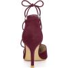 imageAllegra K Womens Pointed Toe Dress Pumps Lace Up Stiletto Heels SandalsBurgundy