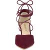 imageAllegra K Womens Pointed Toe Dress Pumps Lace Up Stiletto Heels SandalsBurgundy