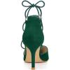 imageAllegra K Womens Pointed Toe Dress Pumps Lace Up Stiletto Heels SandalsGreen
