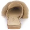 imageAllegra K Womens Pointed Toe Faux Fur Slip on Flat Slide MulesBeige