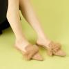 imageAllegra K Womens Pointed Toe Faux Fur Slip on Flat Slide MulesBeige