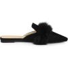 imageAllegra K Womens Pointed Toe Faux Fur Slip on Flat Slide MulesBlack