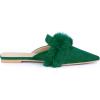 imageAllegra K Womens Pointed Toe Faux Fur Slip on Flat Slide MulesGreen
