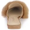 imageAllegra K Womens Pointed Toe Faux Fur Slip on Flat Slide MulesKhaki