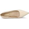 imageAllegra K Womens Pointed Toe Leaves Print Slip on Kitten Heel PumpsBeige