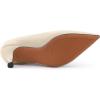 imageAllegra K Womens Pointed Toe Leaves Print Slip on Kitten Heel PumpsBeige