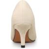 imageAllegra K Womens Pointed Toe Leaves Print Slip on Kitten Heel PumpsBeige