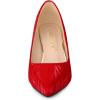 imageAllegra K Womens Pointed Toe Leaves Print Slip on Kitten Heel PumpsRed
