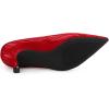 imageAllegra K Womens Pointed Toe Leaves Print Slip on Kitten Heel PumpsRed