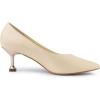 imageAllegra K Womens Pointed Toe Low Kitten Heel Dress PumpsBeige