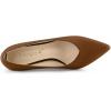 imageAllegra K Womens Pointed Toe Low Kitten Heel Dress PumpsBrown