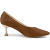 imageAllegra K Womens Pointed Toe Low Kitten Heel Dress PumpsBrown