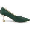 imageAllegra K Womens Pointed Toe Low Kitten Heel Dress PumpsDark Green