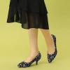 imageAllegra K Womens Pointed Toe Polka Dots Kitten Heels PumpsBlack