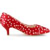 imageAllegra K Womens Pointed Toe Polka Dots Kitten Heels PumpsRed