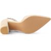 imageAllegra K Womens Pointed Toe Rhinestone Ankle Strap Chunky Heels PumpsBeige