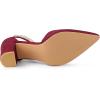 imageAllegra K Womens Pointed Toe Rhinestone Ankle Strap Chunky Heels PumpsBurgundy