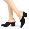 imageAllegra K Womens Pointed Toe Slip on Block Heel Slide MulesBlack