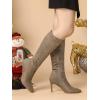 imageAllegra K Womens Pointed Toe Stiletto Heels Knee High BootTaupe
