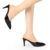 imageAllegra K Womens Pointed Toe Stiletto Heels Slide MulesBlack
