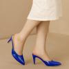 imageAllegra K Womens Pointed Toe Stiletto Heels Slide MulesDeep Blue