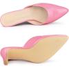 imageAllegra K Womens Pointed Toe Stiletto Heels Slide MulesPink