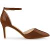 imageAllegra K Womens Pointed Toe Stiletto High Heel Pumps Ankle Strap Wedding Bridal Evening Party Dress ShoesBrown