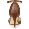 imageAllegra K Womens Pointed Toe Stiletto High Heel Pumps Ankle Strap Wedding Bridal Evening Party Dress ShoesBrown