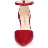 imageAllegra K Womens Pointed Toe Stiletto High Heel Pumps Ankle Strap Wedding Bridal Evening Party Dress ShoesRed
