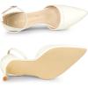 imageAllegra K Womens Pointed Toe Stiletto High Heel Pumps Ankle Strap Wedding Bridal Evening Party Dress ShoesWhite