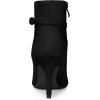 imageAllegra K Womens Pointy Toe Buckle Cross Straps Stiletto Heel Ankle BootsBlack