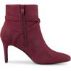 imageAllegra K Womens Pointy Toe Buckle Cross Straps Stiletto Heel Ankle BootsBurgundy