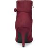 imageAllegra K Womens Pointy Toe Buckle Cross Straps Stiletto Heel Ankle BootsBurgundy