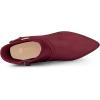 imageAllegra K Womens Pointy Toe Buckle Cross Straps Stiletto Heel Ankle BootsBurgundy