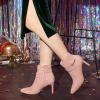 imageAllegra K Womens Pointy Toe Buckle Cross Straps Stiletto Heel Ankle BootsDust Pink