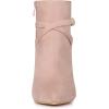 imageAllegra K Womens Pointy Toe Buckle Cross Straps Stiletto Heel Ankle BootsDust Pink